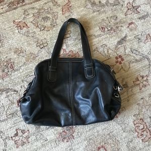 Black Leather Michael Kors Top Bag